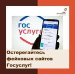 ОСТЕРЕГАЙТЕСЬ ФЕЙКОВЫХ САЙТОВ ГОСУСЛУГ!